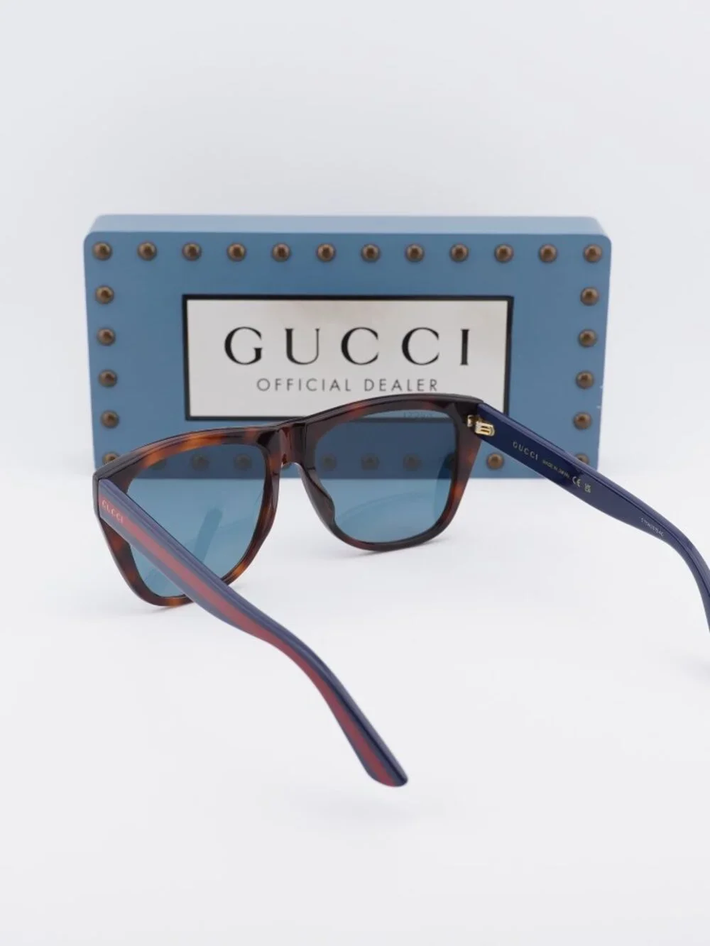 Gucci GG0926S 002 Square Sunglasses - Havana / Blue